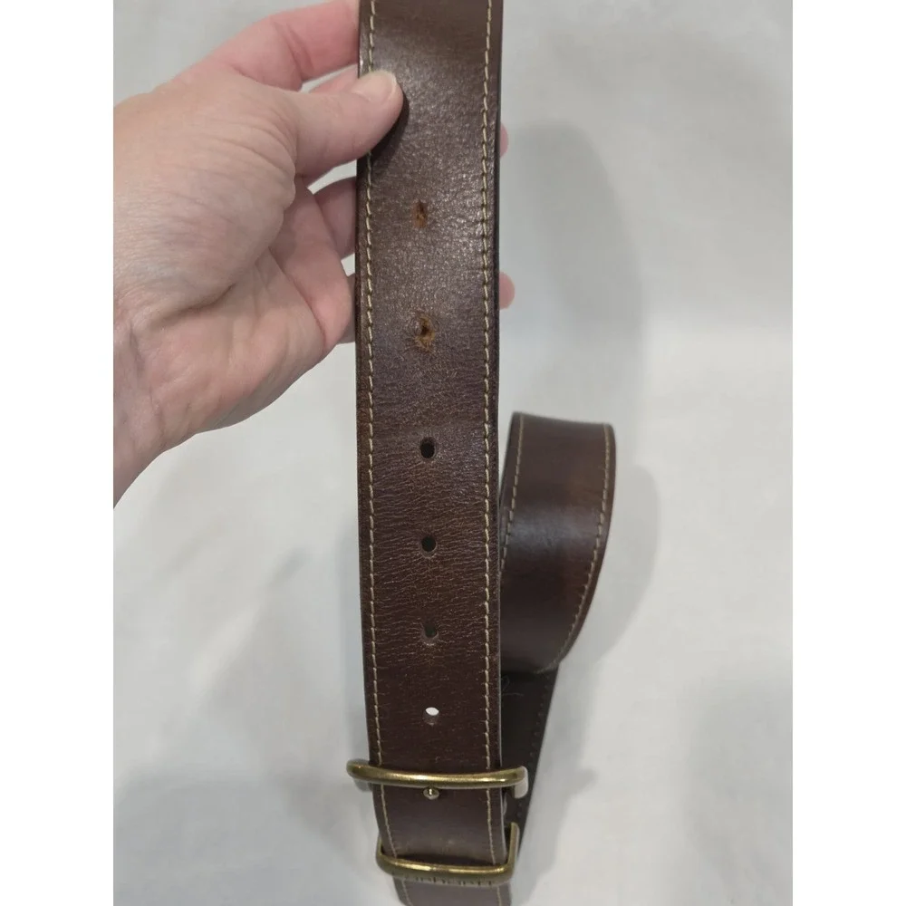 Carhartt Mens Brown Genuine Leather Belt Metal Keeper 38